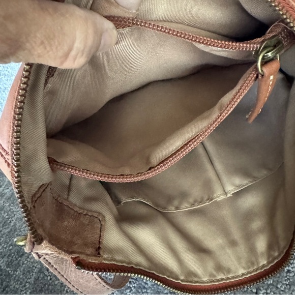 THE SAK Ashland Leather Crossbody Bag Brown Tasseled Zippers Adjustable Strap - Picture 5 of 15